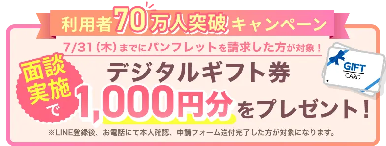 資料請求者にデジタルギフト券プレゼント