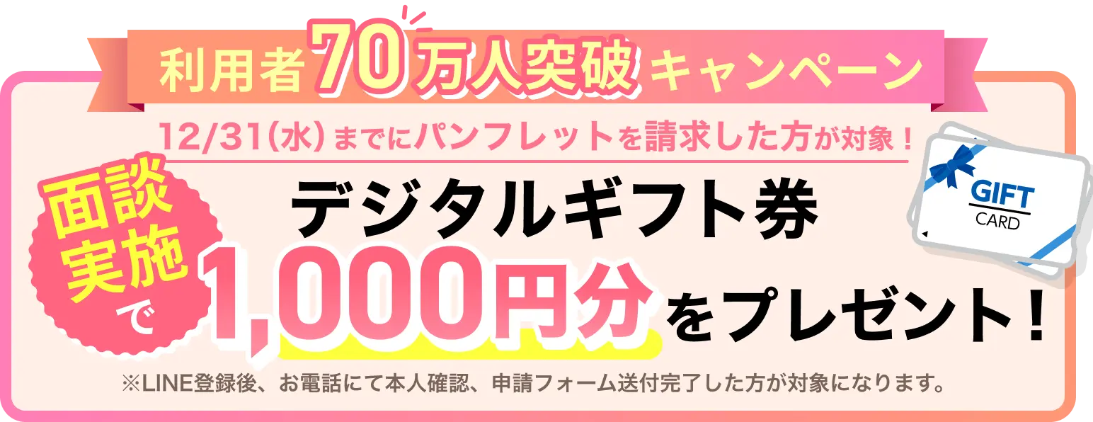 資料請求者にデジタルギフト券プレゼント
